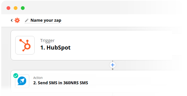 Collegamento di zapier e hubspot con 360NRS